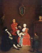 Pietro Longhi Visit of the Bauta oil painting on canvas